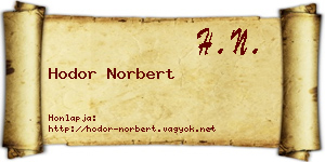 Hodor Norbert névjegykártya